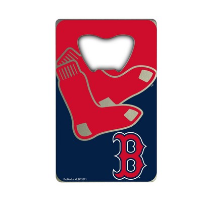 Fan Mats  LLC Boston Red Sox Credit Card Bottle Opener Blue, Red & Silver