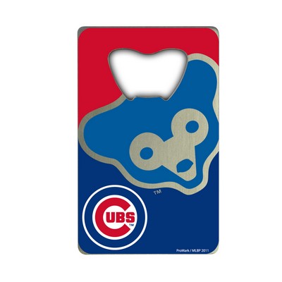 Fan Mats  LLC Chicago Cubs Credit Card Bottle Opener Blue, Red & Silver