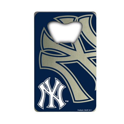 Fan Mats  LLC New York Yankees Credit Card Bottle Opener Blue, White & Silver