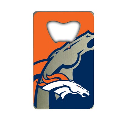 Fan Mats  LLC Denver Broncos Credit Card Bottle Opener Blue, Orange & Silver