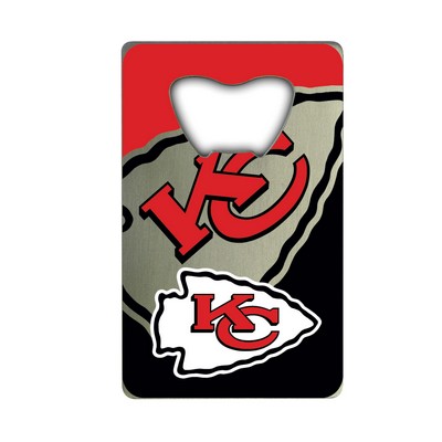 Fan Mats  LLC Kansas City Chiefs Credit Card Bottle Opener Red, Black & Silver