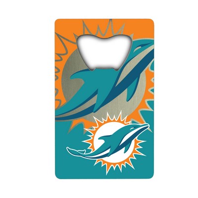 Fan Mats  LLC Miami Dolphins Credit Card Bottle Opener Aqua