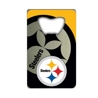 Fan Mats  LLC Pittsburgh Steelers Credit Card Bottle Opener Yellow, Black & Silver