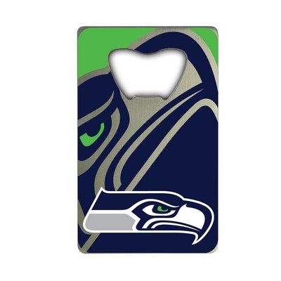 Fan Mats  LLC Seattle Seahawks Credit Card Bottle Opener Blue, Green & Silver