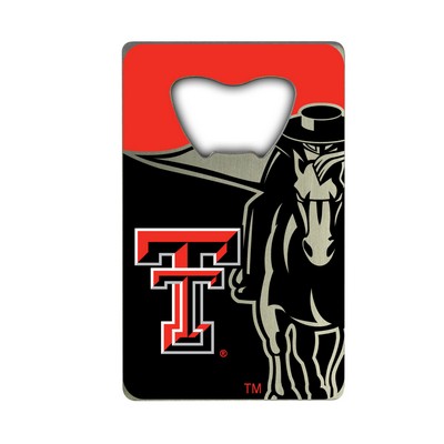 Fan Mats  LLC Texas Tech Red Raiders Credit Card Bottle Opener Red, Black & Silver