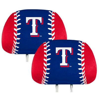 Fan Mats  LLC Texas Rangers Printed Headrest Cover Blue, Red