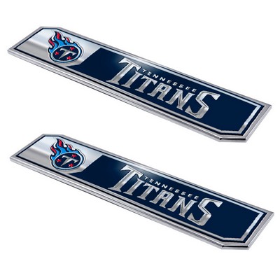 Fan Mats  LLC Tennessee Titans Embossed Truck Emblem 2-pk Blue & Red