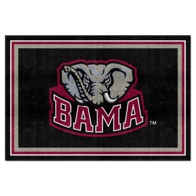 Fan Mats  LLC Alabama Crimson Tide 5x8 Rug Black