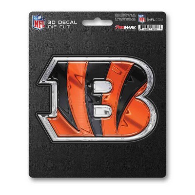 Fan Mats  LLC Cincinnati Bengals 3D Decal Orange & Black