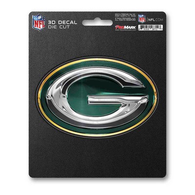 Fan Mats  LLC Green Bay Packers 3D Decal White, Green & Yellow