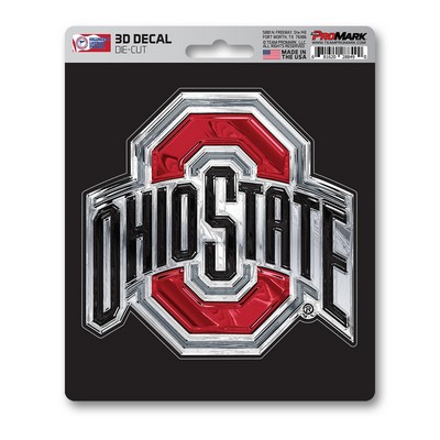 Fan Mats  LLC Ohio State Buckeyes 3D Decal Red & Black