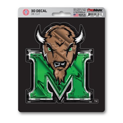 Fan Mats  LLC Marshall Thundering Herd 3D Decal Green & Brown