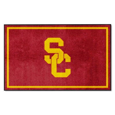 Fan Mats  LLC Southern California Trojans 4x6 Rug Cardinal