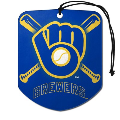 Fan Mats  LLC Milwaukee Brewers Air Freshener 2-pk Blue & Yellow