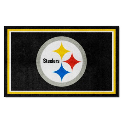 Fan Mats  LLC Pittsburgh Steelers 4x6 Rug Black