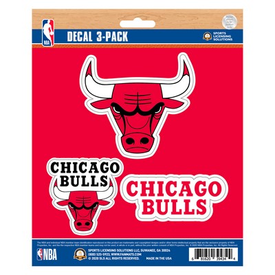 Fan Mats  LLC Chicago Bulls Decal 3-pk Red