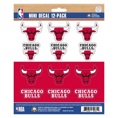 Fan Mats  LLC Chicago Bulls Mini Decal 12-pk Red