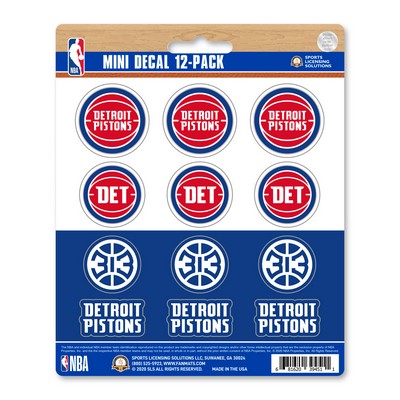 Fan Mats  LLC Detroit Pistons Mini Decal 12-pk Blue