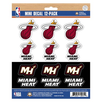 Fan Mats  LLC Miami Heat Mini Decal 12-pk Black