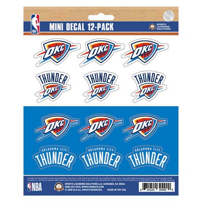 Fan Mats  LLC Oklahoma City Thunder Mini Decal 12-pk Blue