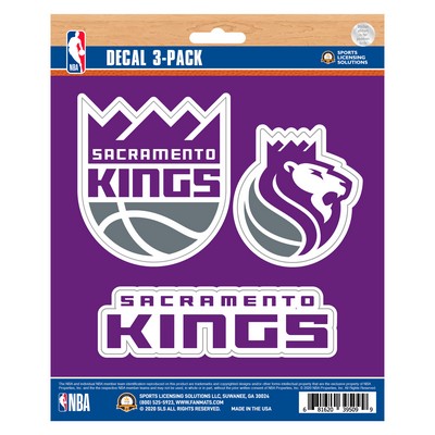 Fan Mats  LLC Sacramento Kings Decal 3-pk Purple