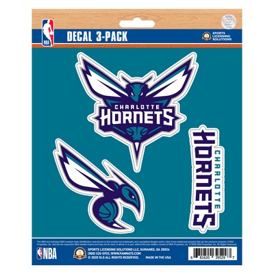 Fan Mats  LLC Charlotte Hornets Decal 3-pk Purple