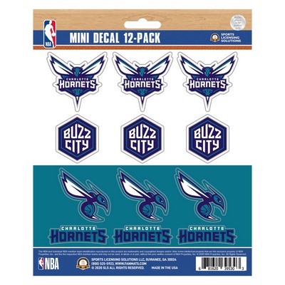 Fan Mats  LLC Charlotte Hornets Mini Decal 12-pk Purple