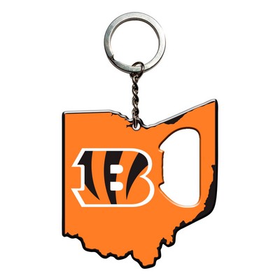 Fan Mats  LLC Cincinnati Bengals Keychain Bottle Opener Orange