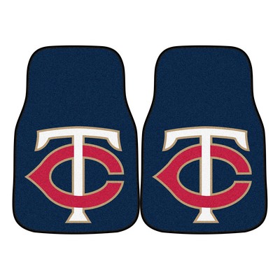 Fan Mats  LLC Minnesota Twins 2-pc Carpet Car Mat Set Navy