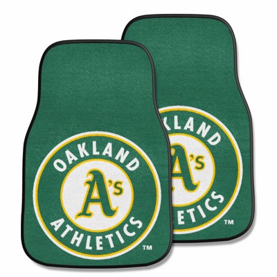 Fan Mats  LLC Oakland Athletics 2-pc Carpet Car Mat Set Green