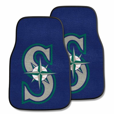 Fan Mats  LLC Seattle Mariners 2-pc Carpet Car Mat Set Navy