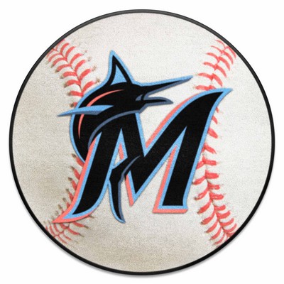 Fan Mats  LLC Miami Marlins Baseball Mat White