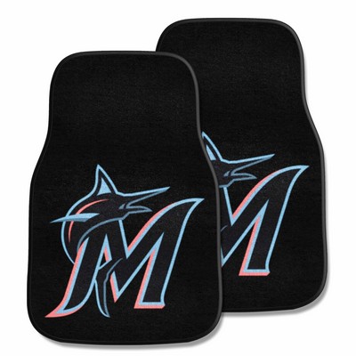 Fan Mats  LLC Miami Marlins 2-pc Carpet Car Mat Set Black