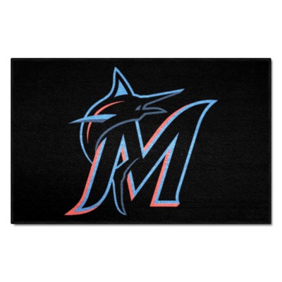 Fan Mats  LLC Miami Marlins Starter Mat Black