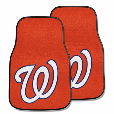 Fan Mats  LLC Washington Nationals 2-pc Carpet Car Mat Set Red