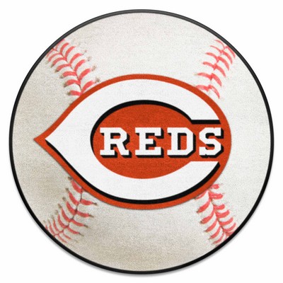 Fan Mats  LLC Cincinnati Reds Baseball Mat White