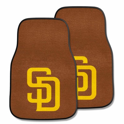 Fan Mats  LLC San Diego Padres 2-pc Carpet Car Mat Set Brown