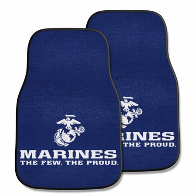 Fan Mats  LLC U.S. Marines n/a 2-pc Carpet Car Mat Set Black