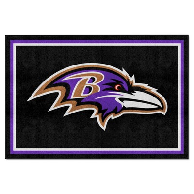 Fan Mats  LLC Baltimore Ravens 5x8 Rug Black