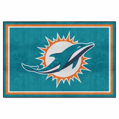 Fan Mats  LLC Miami Dolphins 5x8 Rug Aqua