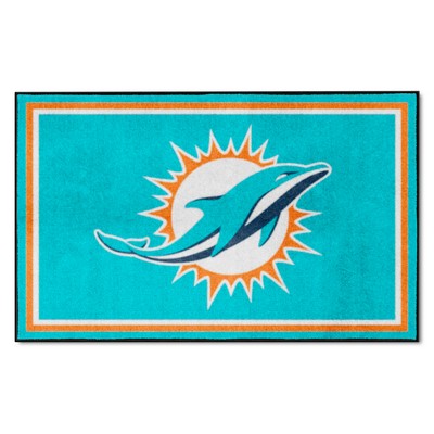 Fan Mats  LLC Miami Dolphins 4x6 Rug Aqua