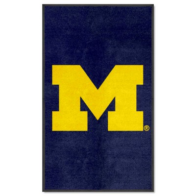 Fan Mats  LLC Michigan Wolverines 3x5 Logo Mat Portrait Blue