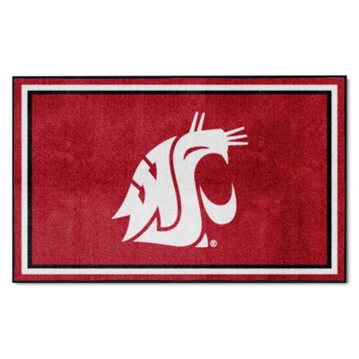 Fan Mats  LLC Washington State Cougars 4x6 Rug Red