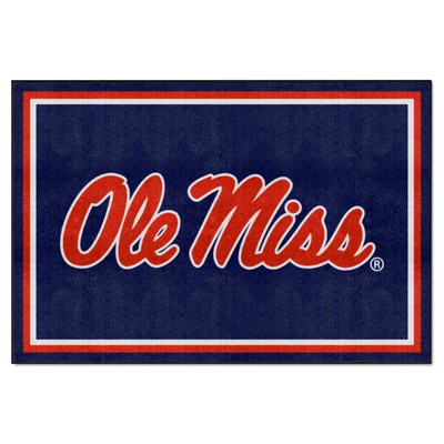 Fan Mats  LLC Ole Miss Rebels 5x8 Rug Navy