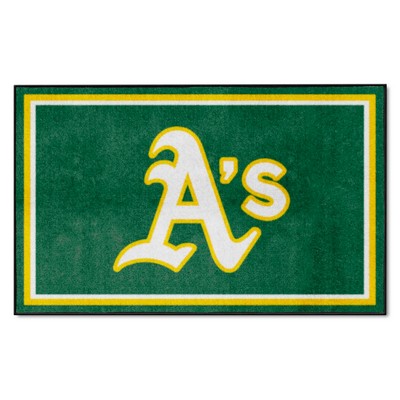 Fan Mats  LLC Oakland Athletics 4x6 Rug Green