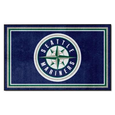 Fan Mats  LLC Seattle Mariners 4x6 Rug Navy