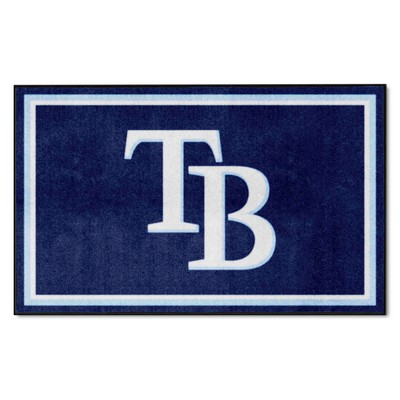 Fan Mats  LLC Tampa Bay Rays 4x6 Rug Navy