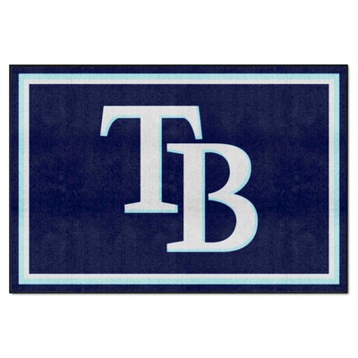 Fan Mats  LLC Tampa Bay Rays 5x8 Rug Navy