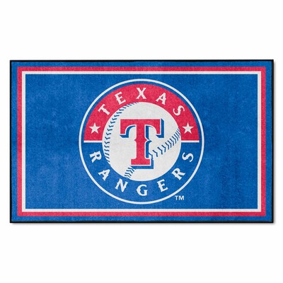 Fan Mats  LLC Texas Rangers 4x6 Rug Blue