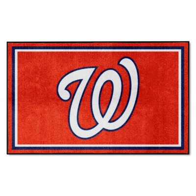 Fan Mats  LLC Washington Nationals 4x6 Rug Red